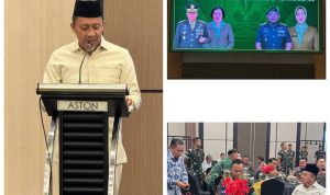 Bupati Ilham Lawidu saat menghadiri sekaligus memberikan sambutan pada acara Pisah Sambut Danrem 132/Tadulako. Foto: Prokopim